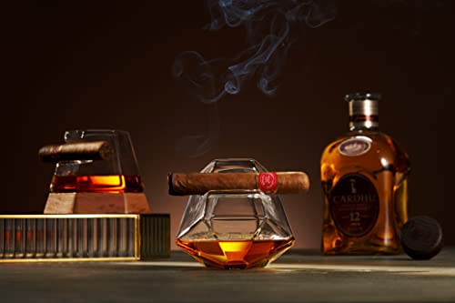 James Scott Whiskey Glass Old Fashioned Glasses with Cigar Rest for Men
| James Scott Whiskey Glass Perfect Gift for Me