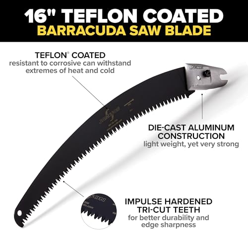 Jameson 16-Inch Teflon Coated Saw Blade with Universal Adapter - Durable, Multi-Purpose Cutting Tool, Home Improvement