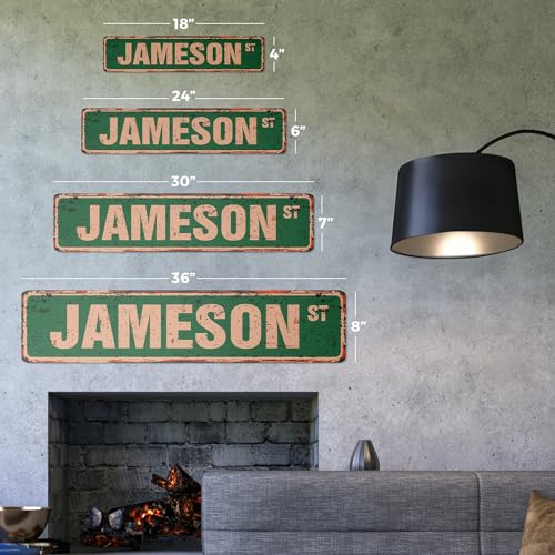 JAMESON Vintage Aluminum Room Sign for Kids | Indoor/Outdoor Use | Rustic Metal Tin, 18" Wide  
JAMESON Vintage Aluminum