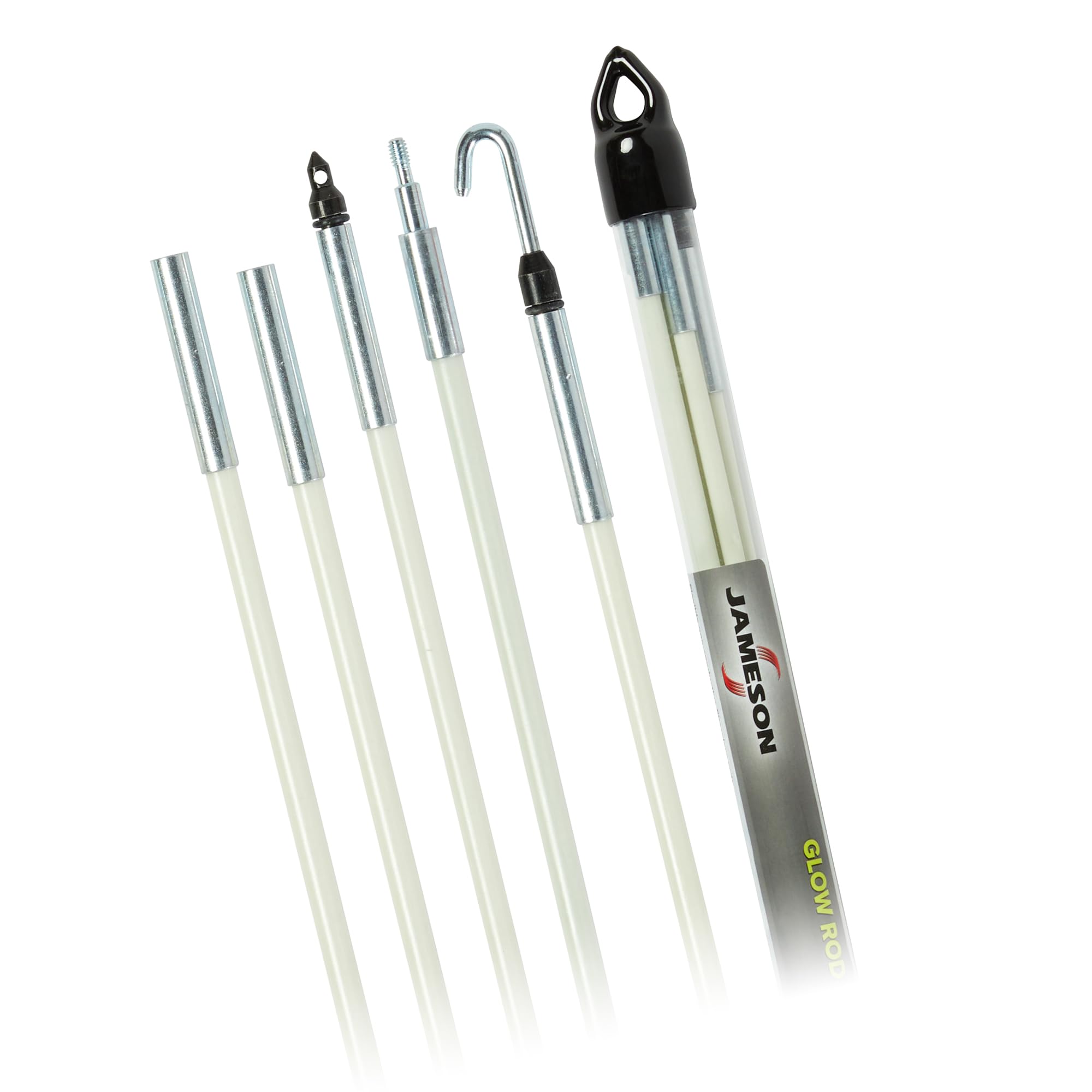Jameson 7-36-23T Fiberglass Glow Rod Kit for Fishing, Nighttime Swimming, Campsites, 24' Long